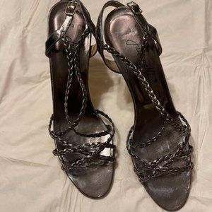 Pewter Metallic Leather evening shoes